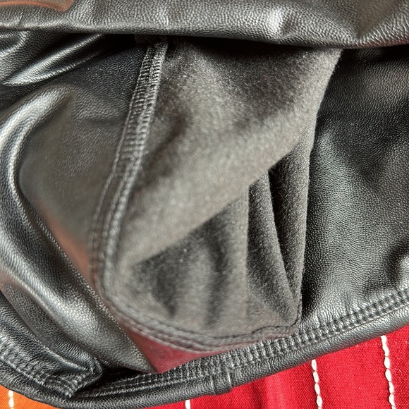 High Waist Black Leather Pants - Picture 4 of 5